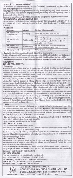 Viên nén Panactol Extra Khapharco hạ sốt, giảm đau (10 vỉ x 10 viên)