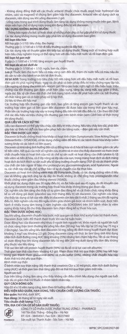 Thuốc uống Phabacerin 50 Pharbaco điều trị thoái hóa khớp (3 vỉ x 10 viên)