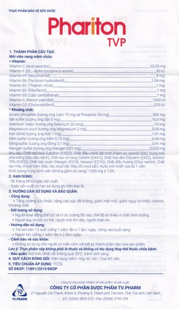 Viên nâng cao sức đề kháng Phariton TVP (12 vỉ x 5 viên)