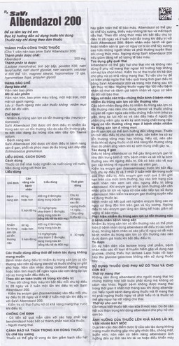 Thuốc SaVi Albendazol 200 điều trị nhiễm ấu trùng sán lợn có tổn thương não (1 vỉ x 2 viên)