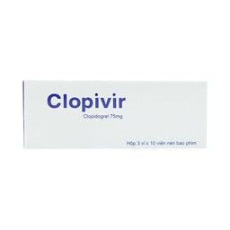 Thuốc Clopivir 75mg Bidiphar phòng ngừa nhồi máu cơ tim, đột quỵ (3 vỉ x 10 viên)