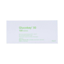 Thuốc Glucobay 50 điều trị kết hợp chế độ ăn kiêng cho bệnh nhân đái tháo đường (10 vỉ x 10 viên)