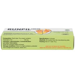 Kem bôi ngoài da Bunpil 10mg Aprogen điều trị nấm da, lang ben (15g)