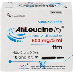 Dung dịch tiêm AtiLeucine inj 500mg/5ml An Thiên điều trị triệu chứng cơn chóng mặt (2 vỉ x 5 ống)