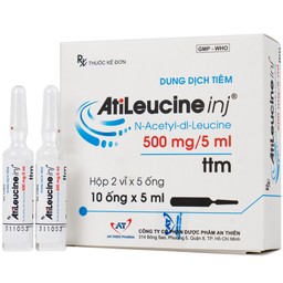 Dung dịch tiêm AtiLeucine inj 500mg/5ml An Thiên điều trị triệu chứng cơn chóng mặt (2 vỉ x 5 ống)