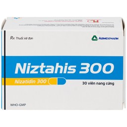 Thuốc Niztahis 300 Agimexpharm điều trị loét tá tràng, loét dạ dày lành tính, bệnh trào ngược dạ dày, thực quản (3 vỉ x 10 viên)
