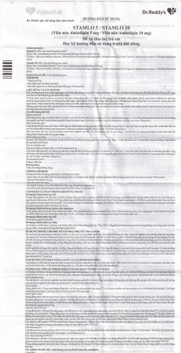 Thuốc Stamlo 5 Dr. Reddy's điều trị tăng huyết áp, đau thắt ngực ổn định mạn tính (2 vỉ x 10 viên)