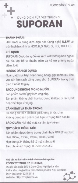 Xịt rửa vết thương Suporan 190ml làm sạch vết thương ngoài da, hỗ trợ phòng ngừa viêm, loét