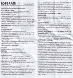 Thuốc Topbrain Reliv điều trị suy nhược thần kinh, giúp tăng tuần hoàn não, tăng cường trí nhớ (6 vỉ x 10 viên)