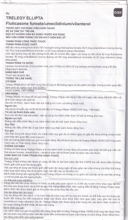 Thuốc bột hít phân liều Trelegy Ellipta GSK điều trị bệnh phổi tắc nghẽn mãn tính (30 liều hít)