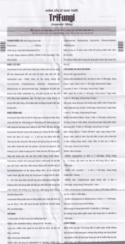 Thuốc Trifungi Pymepharco điều trị nhiễm nấm Candida ở miệng - họng (1 vỉ x 4 viên)