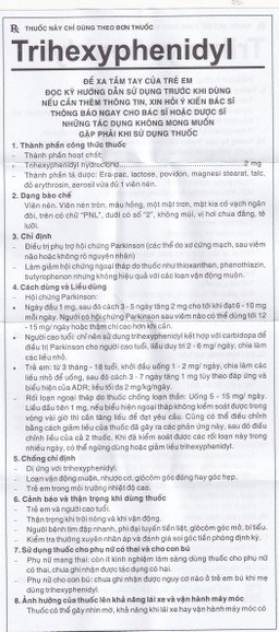 Thuốc Trihexyphenidyl Pharmedic điều trị phụ trợ hội chứng Parkinson (5 vỉ x 20 viên)