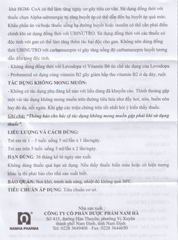Siro Ubinutro Nam Hà bổ sung các acid amin, vitamin và kẽm (120ml)