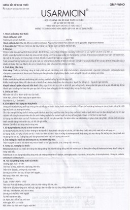 Thuốc Usarmicin Tablets 500 UsarichPharm điều trị nhiễm khuẩn đường tiết niệu (2 vỉ x 10 viên)