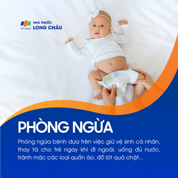Phòng ngừa bằng vệ sinh sạch sẽ, thay tã kịp thời, uống đủ nước, tránh mặc quần áo quá chật