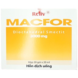 Hỗn dịch uống Macfor 3000mg Reliv điều trị tiêu chảy cấp, triệu chứng tiêu chảy mạn tính (20 gói)