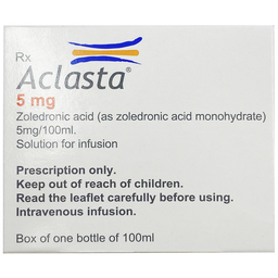 Dung dịch truyền tĩnh mạch Aclasta 5mg Sandoz điều trị loãng xương ở phụ nữ sau mãn kinh