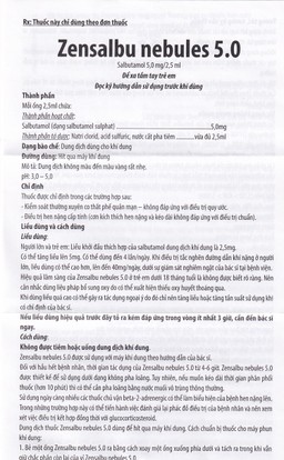 Thuốc Zensalbu 5mg CPC1HN kiểm soát co thắt phế quản mạn, điều trị hen nặng cấp tính (2 vỉ x 5 ống)