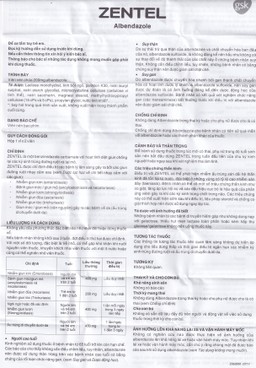 Thuốc Zentel Albendazole 200mg GSK điều trị các loại giun đường ruột nhạy cảm (1 vỉ x 2 viên)