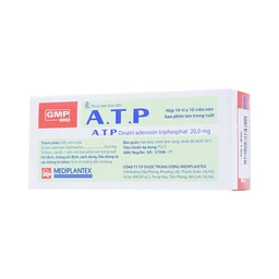 Thuốc  A.T.P 20mg Mediplantex điều trị suy tim, hoạt động cơ kém, bệnh lý dạ dày (10 vỉ x 10 viên)