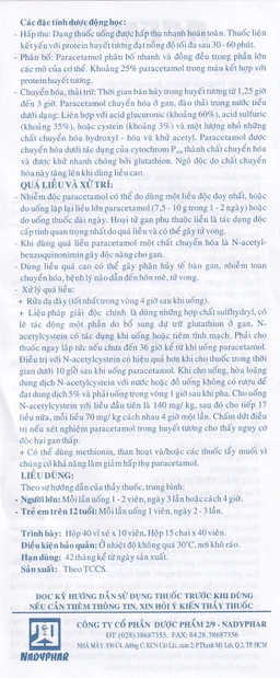 Thuốc Acemol 325mg Nadyphar hạ sốt và giảm đau (40 viên)