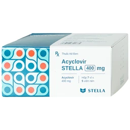 Thuốc Acyclovir Stella 400mg điều trị nhiễm Herpes simplex, Herpes zoster, thủy đậu (7 vỉ x 5 viên) 1