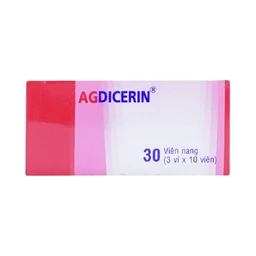 Thuốc Agdicerin 50mg Agimexpharm điều trị triệu chứng các bệnh thoái hóa khớp hông, gối (3 vỉ x 10 viên)