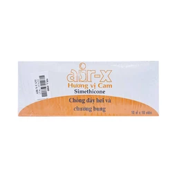 Viên nhai Air-X hương cam chống đầy hơi và chướng bụng (10 vỉ x 10 viên)