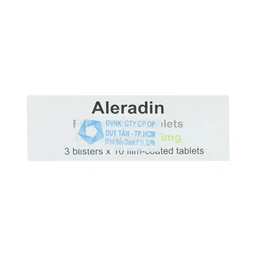 Thuốc Aleradin 5mg giảm các triệu chứng viêm mũi dị ứng theo mùa, mày đay (3 vỉ x 10 viên)
