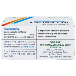 Thuốc Allergex 8mg OPV điều trị viêm mũi dị ứng, mày đay vô căn mạn tính (5 vỉ x 10 viên)