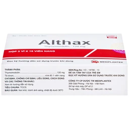 Thuốc Althax 120mg Mediplantex hỗ trợ điều trị viêm mũi dị ứng, nhiễm khuẩn hô hấp (3 vỉ x 10 viên)