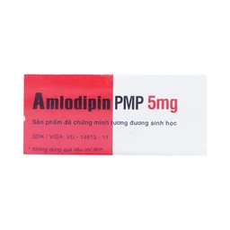 Thuốc Amlodipin PMP 5mg Pymepharco điều trị tăng huyết áp, đau thắt ngực (3 vỉ x 10 viên)