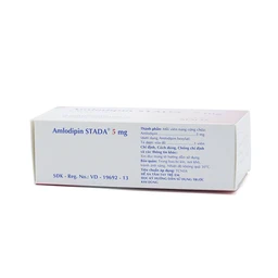 Thuốc Amlodipin Stada 5mg điều trị tăng huyết áp, đau thắt ngực (3 vỉ x 10 viên)