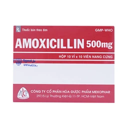 Thuốc Amoxicillin 500mg Mekophar điều trị nhiễm khuẩn (10 vỉ x 10 viên)