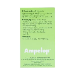 Thuốc Ampelop 625mg Traphaco điều trị viêm loét dạ dày, hành tá tràng (9 vỉ x 10 viên)