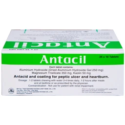 Thuốc Antacil 250mg Thai Nakorn Patana điều trị bệnh loét dạ dày, tá tràng (25 vỉ x 10 viên)