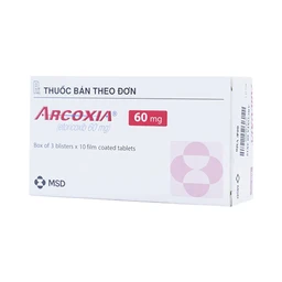 Thuốc Arcoxia 60mg MSD điều trị thoái hoá khớp, viêm khớp dạng thấp (3 vỉ x 10 viên)
