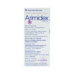 Thuốc Arimidex 1mg AstraZeneca điều trị ung thư vú tiến triển (2 vỉ x 14 viên)
