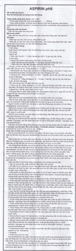 Thuốc Aspirin pH8 Mekophar giảm cơn đau nhẹ và vừa, hạ sốt (20 vỉ x 10 viên)