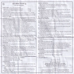 Thuốc Augbactam 1g Mekophar hỗ trợ điều trị nhiễm khuẩn đường hô hấp (2 vỉ x 7 viên)