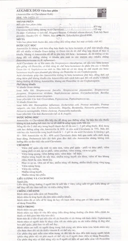 Thuốc Augmex Duo Korea United điều trị viêm phế quản, viêm bàng quang (2 vỉ x 10 viên) 