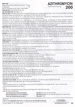 Bột Azithromycin 200 DHG điều trị nhiễm khuẩn (24 gói)