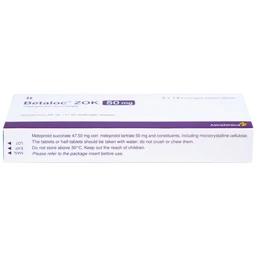 Thuốc Betaloc Zok 50mg AstraZeneca điều trị tăng huyết áp (2 vỉ x 14 viên)