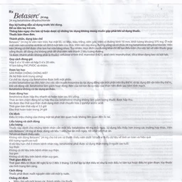 Thuốc Betaserc 24mg Abbott điều trị hội chứng Meniere (5 vỉ x 10 viên)