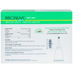 Gel dùng đường trực tràng Bibonlax Adults Hanoi Pharma điều trị táo bón (10 ống x 8g)