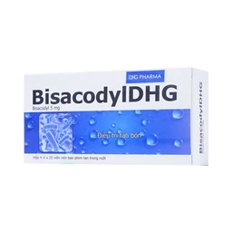 Thuốc BisacodylDHG điều trị táo bón, thải sạch ruột (4 vỉ x 25 viên)