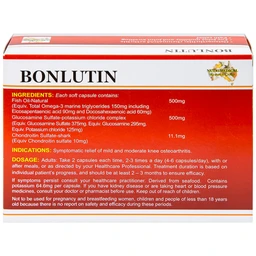 Thuốc Bonlutin Catalent giảm triệu chứng của thoái hóa khớp gối nhẹ và trung bình (4 vỉ x 15 viên)