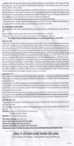 Thuốc C.ales 20mg Pharimexco điều trị rối loạn cương dương (1 viên)