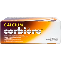 Dung dịch uống Calcium Corbière Sanofi điều trị thiếu canxi, loãng xương (3 vỉ x 10 ống x 10ml)
