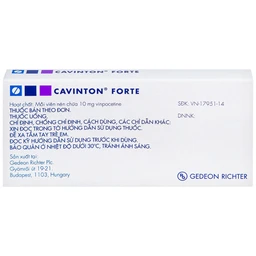 Thuốc Cavinton Forte 10mg Gedeon điều trị rối loạn tuần hoàn máu não (2 vỉ x 15 viên)